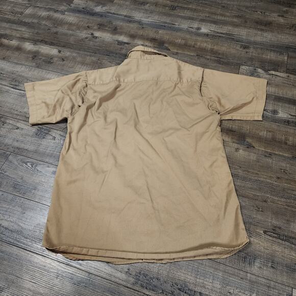 Jesse James Beige Brown Work shirt short sleeve button up size Medium 2329 - Picture 6 of 6